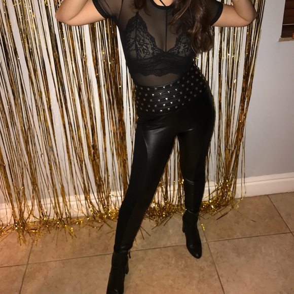 BEBE faux leather pants. Super high waisted - Picture 7 of 8